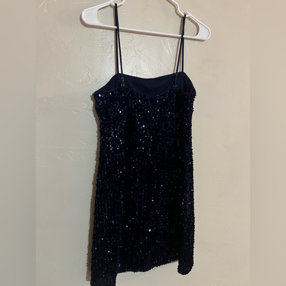 Lulus Sparkling Sophistication Navy Blue Sequin Sleeveless Mini Dress Medium M - Picture 8 of 12